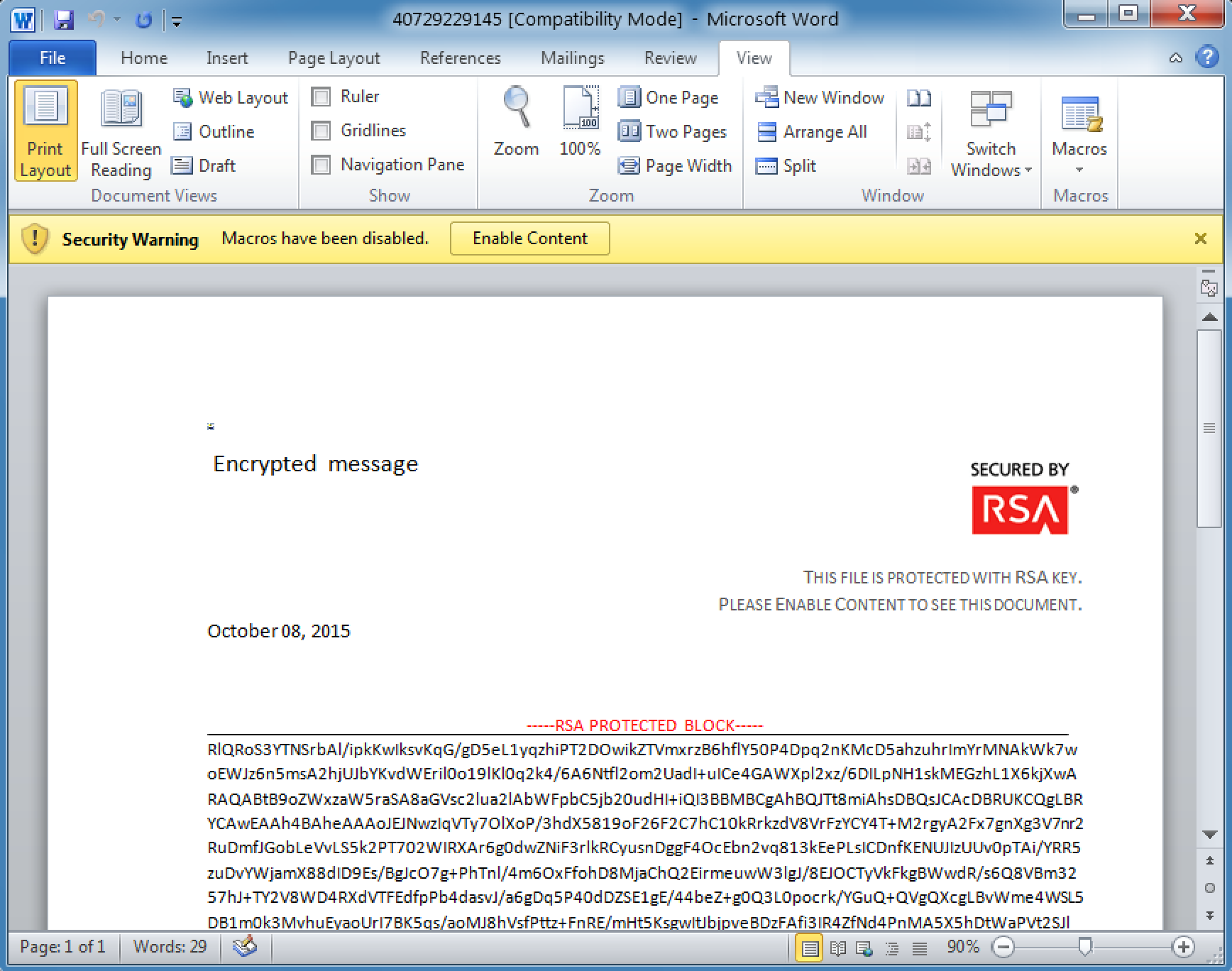 Dyre Trojan Malware Malicious Attachment