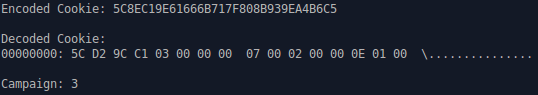 Decoded Vawtrak cookie displaying campaign/project ID