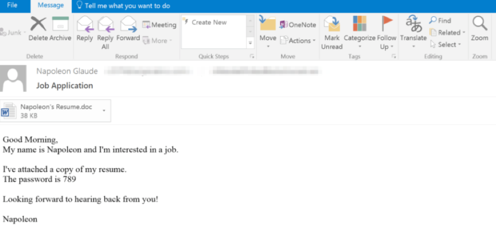 Email used in July 18 campaign