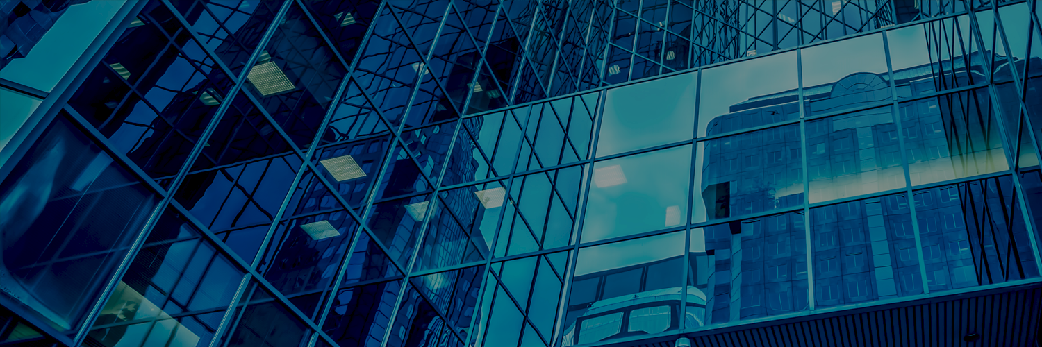 Building with blue glass wall
