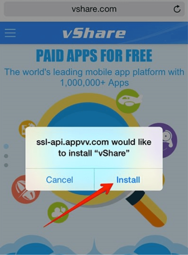 Installing the vShare downloader app