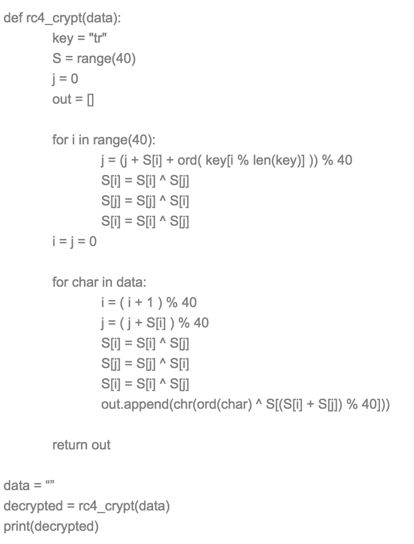 Custom RC4 decryption Python script