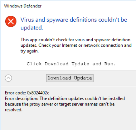virus and spyware definitions could not be updated virus and spyware definitions could not be updated
