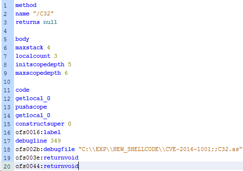 Intriguing CVE-2016-1001 string in Nuclear Pack exploit