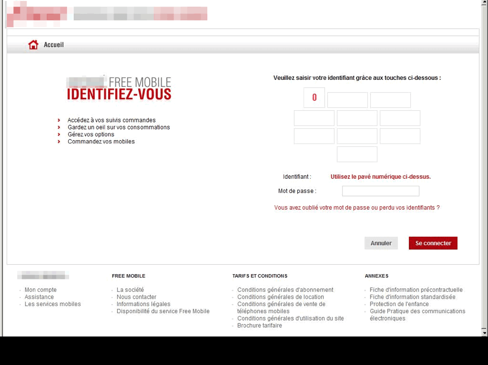 Telecommunication phishing site