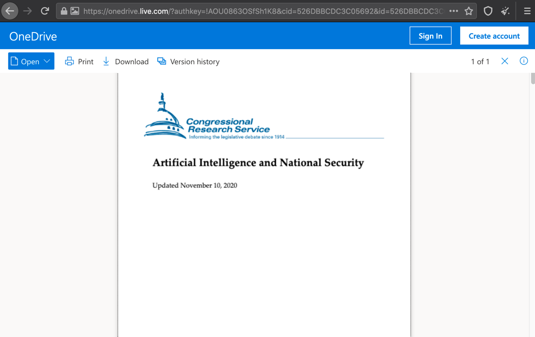 Artificial Intelligence and National Security Document