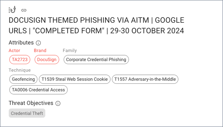 Atribuciones que Proofpoint ha asignado al mensaje condenado.