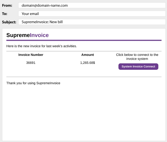 Fake Invoice Used for Phishing Campaigns