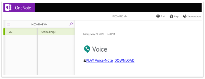 OneNote Voice