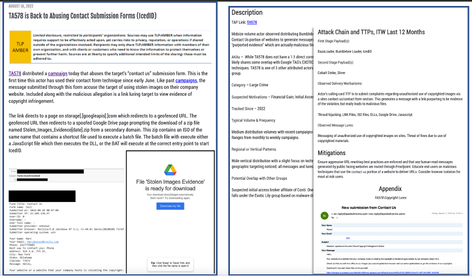 Threat intelligence reporting on TA578