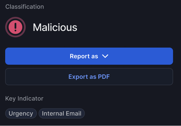 Proofpoint-E-Mail-Klassifizierung: schädliche E-Mail-Bedrohung.