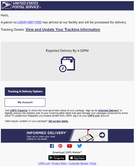 USPS Phishing Email