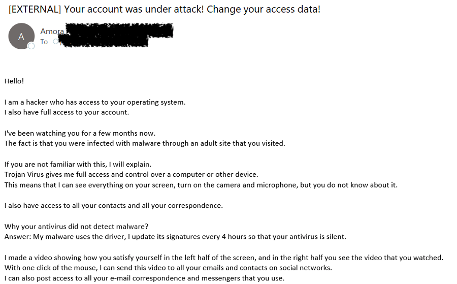 Cryptocurrency Attack Extortion Email