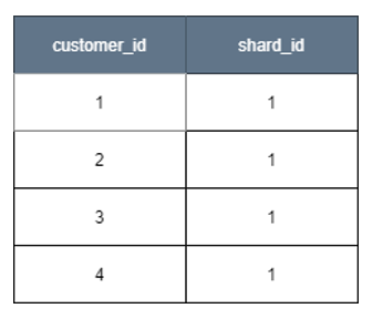 CUSTOMER TABLE