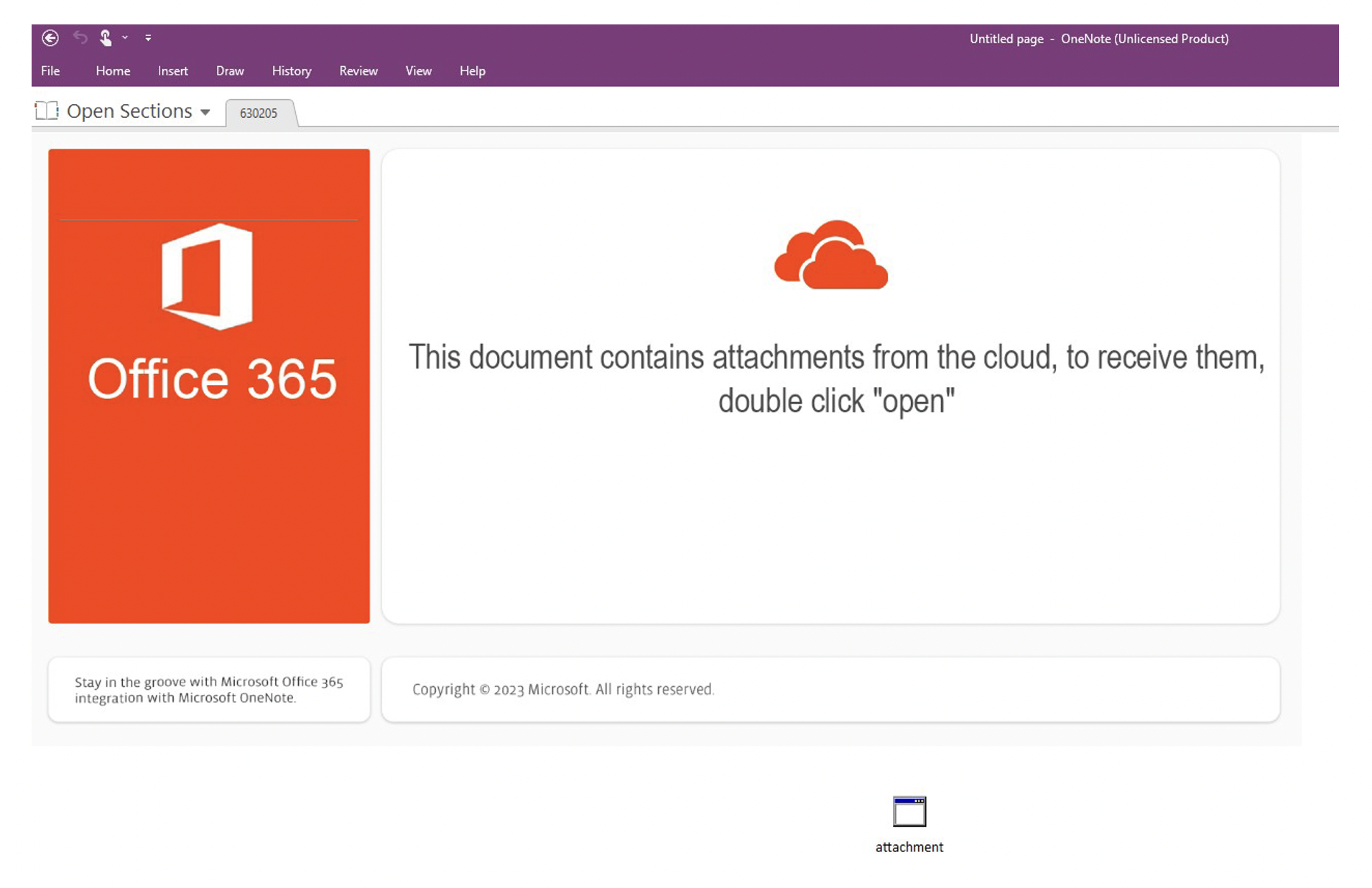 onenote document lure