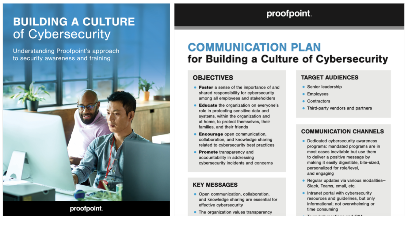 Snapshot of the communication plan in Proofpoint’s ZenGuide™.