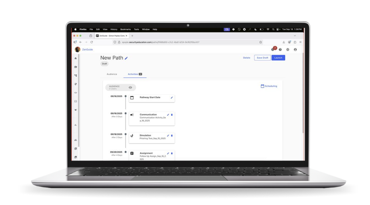 Figure 2. Adaptive Pathways: Automate creation and delivery of personalized learning journeys for at-risk users    