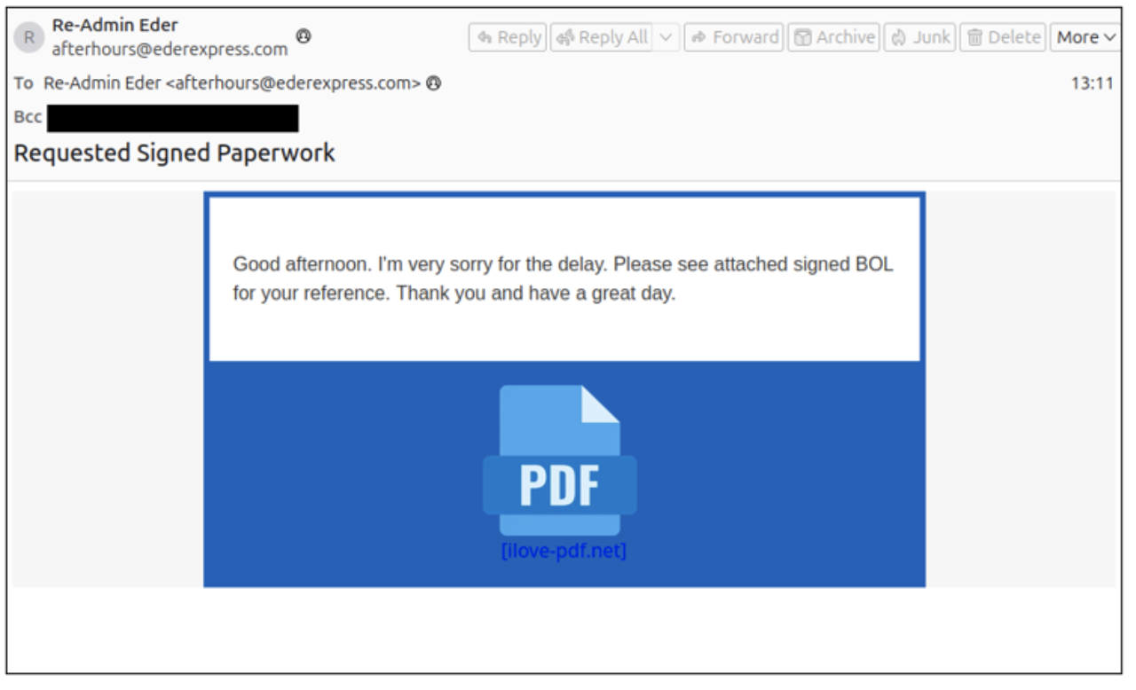 Direct email sent to hundreds of organizations in the ground transportation industry. 