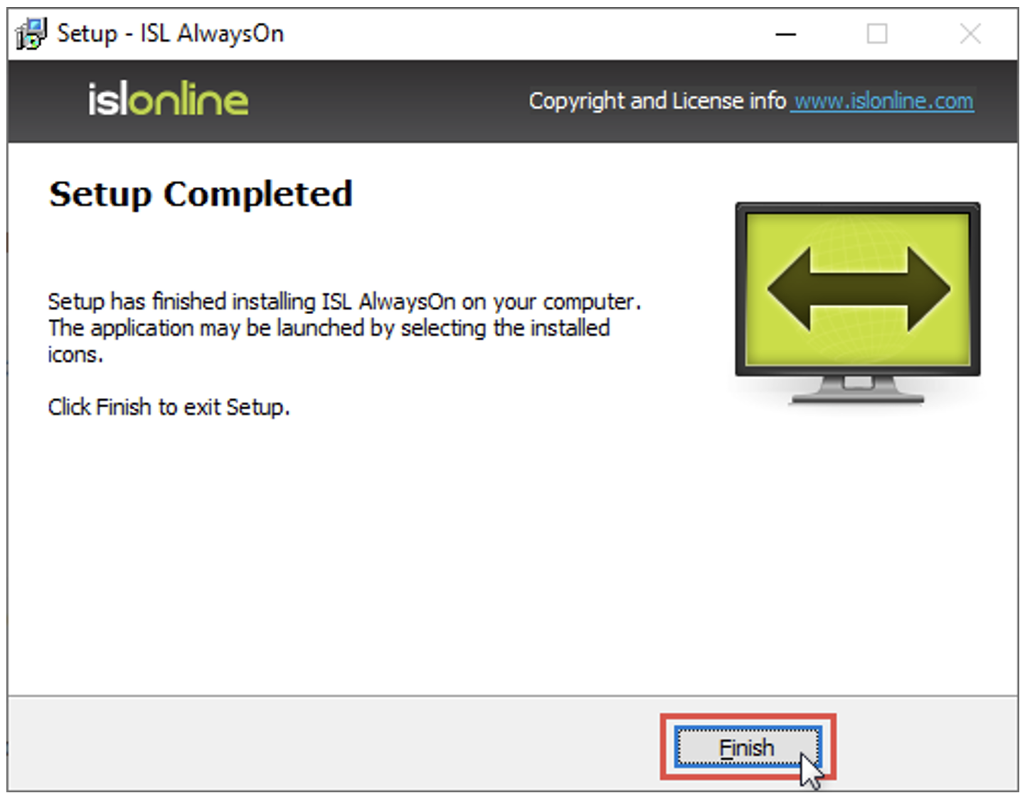 شکل ۱۰: پنجره بازشوی ISL Online RMM