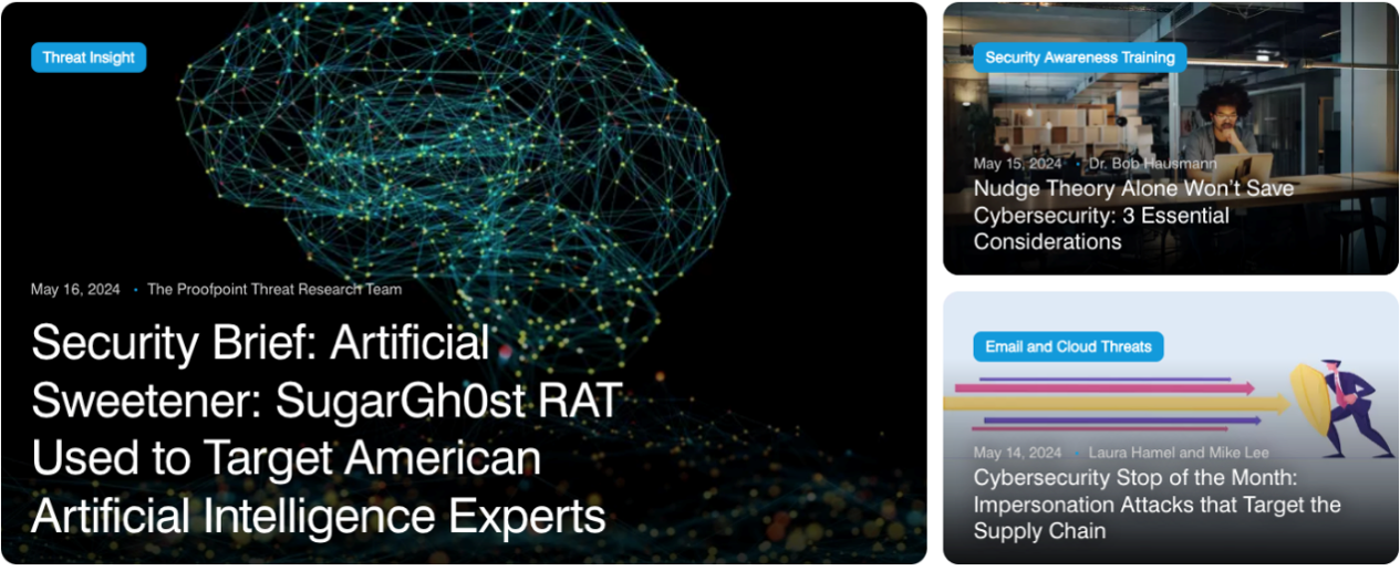 The Proofpoint blog showcasing most recent blog posts.