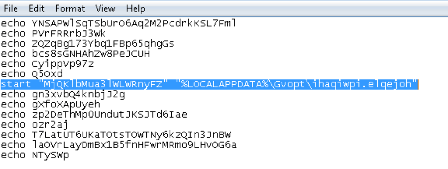 Kovter persistence mechanism artifact (bat file)