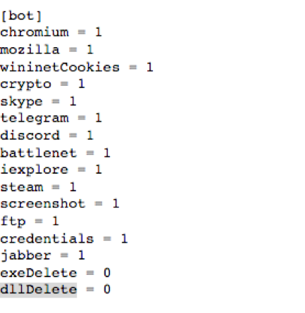 Command bit string to command name mapping