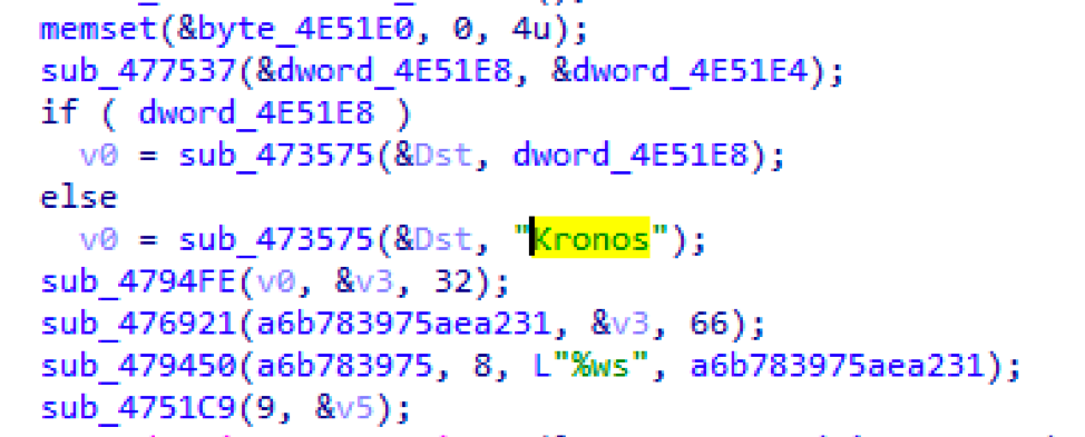 Self-identifying Kronos string