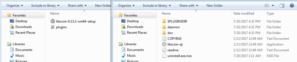 Comparison of Real vs. Litecoin Malware Folder Contents
