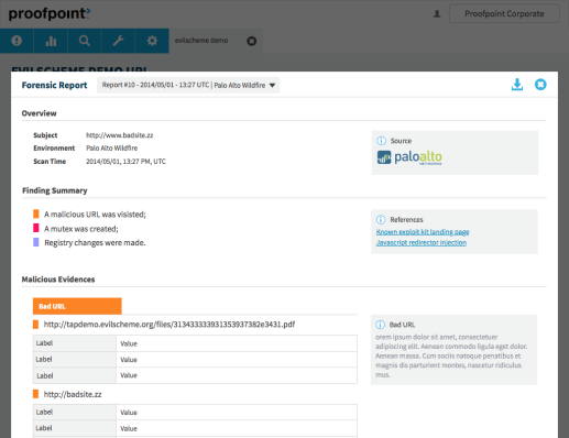 Potentially malicious email attachments for automated threat protection