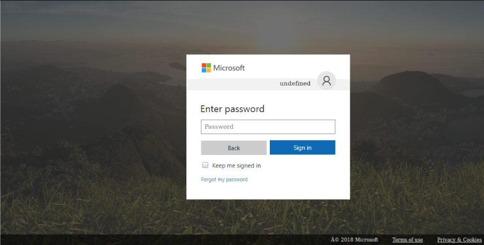 Microsoft Webmail Phishing Page