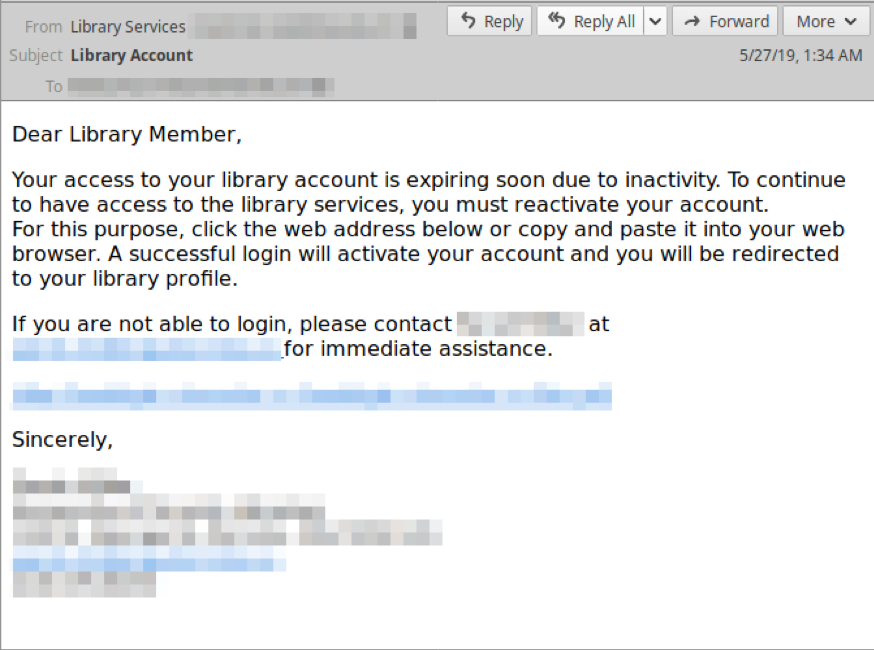 Mabna Institute Updated University Phishing Email Example