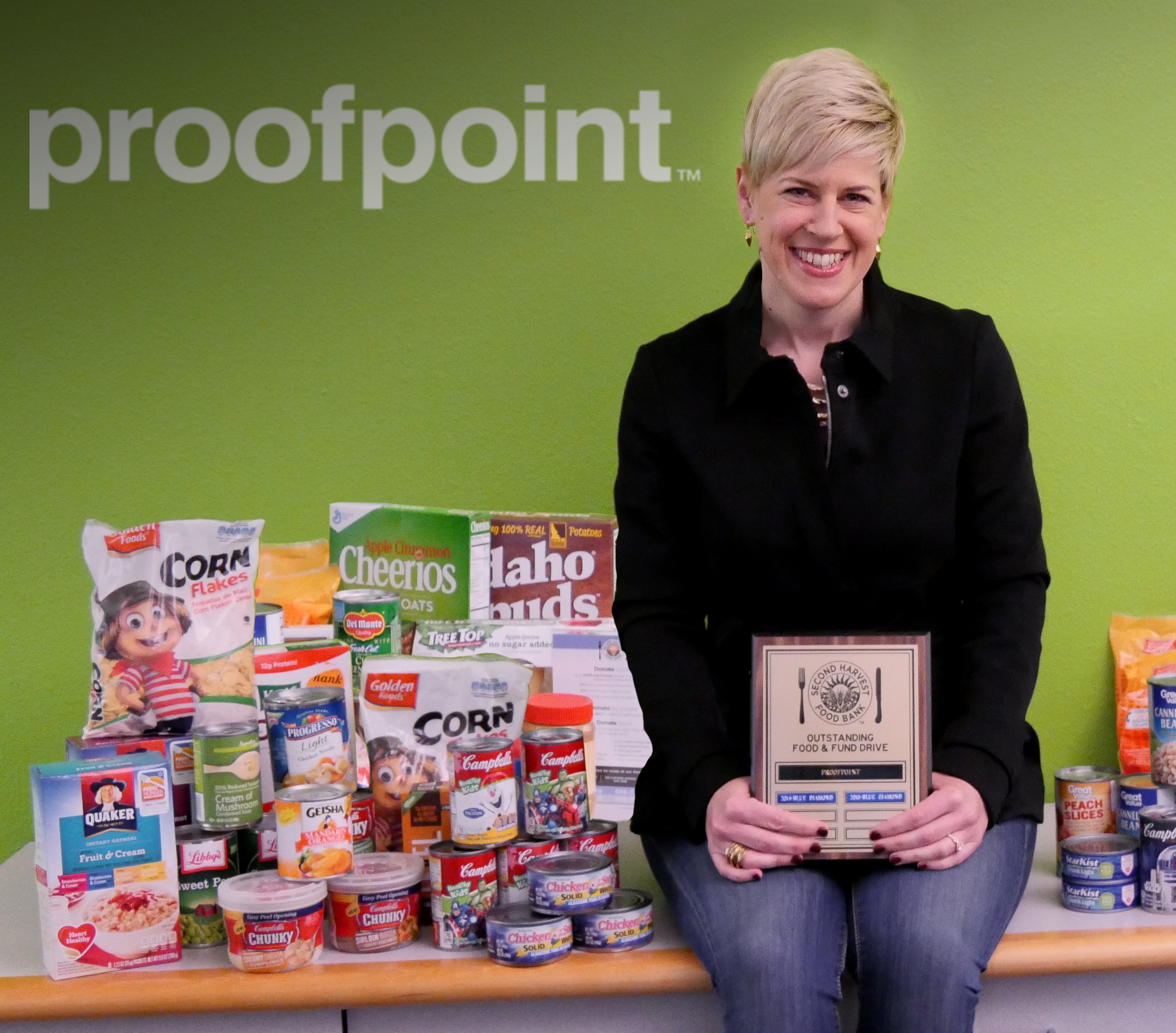 Second Harvest Food Bank recognizes Proofpoint with Blue Diamond Award