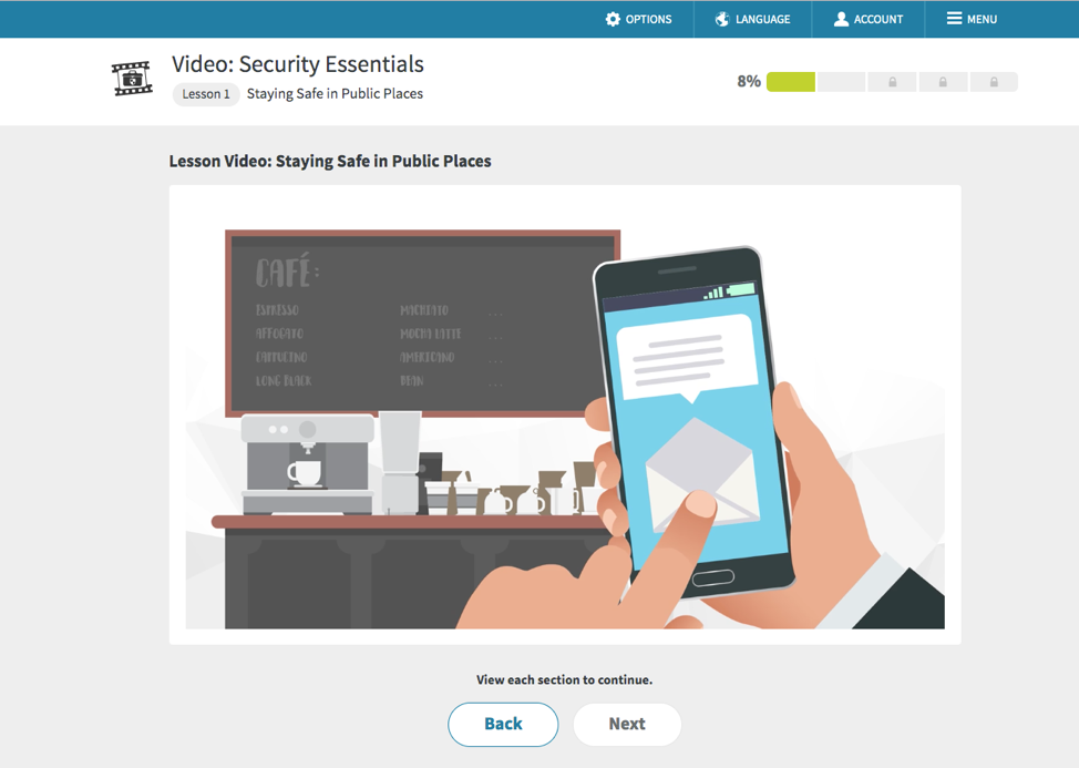 Proofpoint security awareness training screenshot