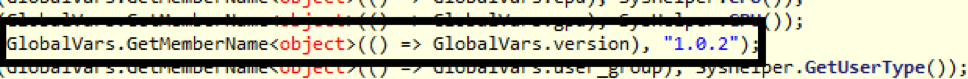 Newly observed Global Variable Version - 1.0.2