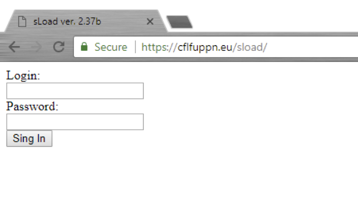 Screenshot of C&C panel, version 2.01b