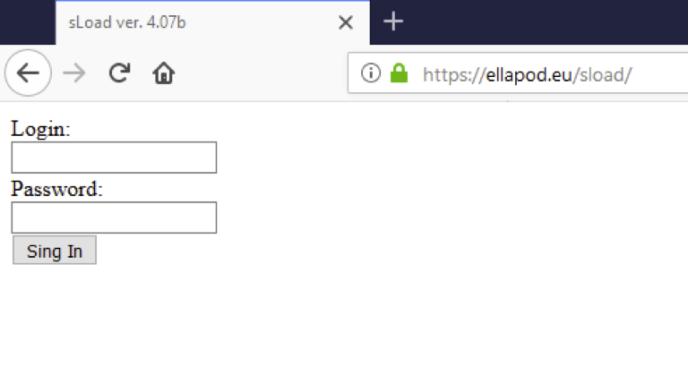 Screenshot of C&C panel, version 2.37b