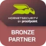Hornetsecurity by Proofpoint bronze partner certification badge.