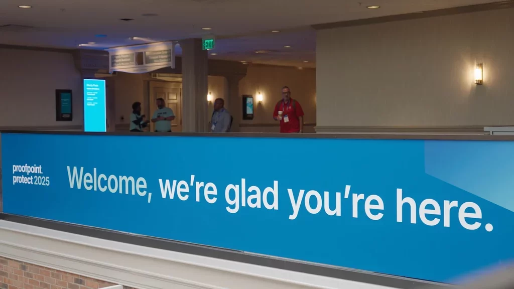 Room for Conference Registration showing "Welcome, we're glad you're here"