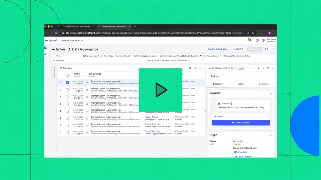 Proofpoint and Anthropic integration video thumbnail with play button.