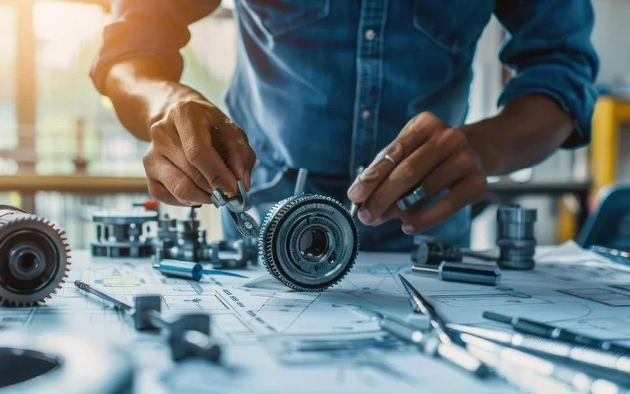 person working with hardware and tools