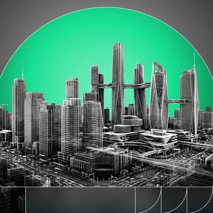 Futuristic digital cityscape representing connected enterprise AI infrastructure.