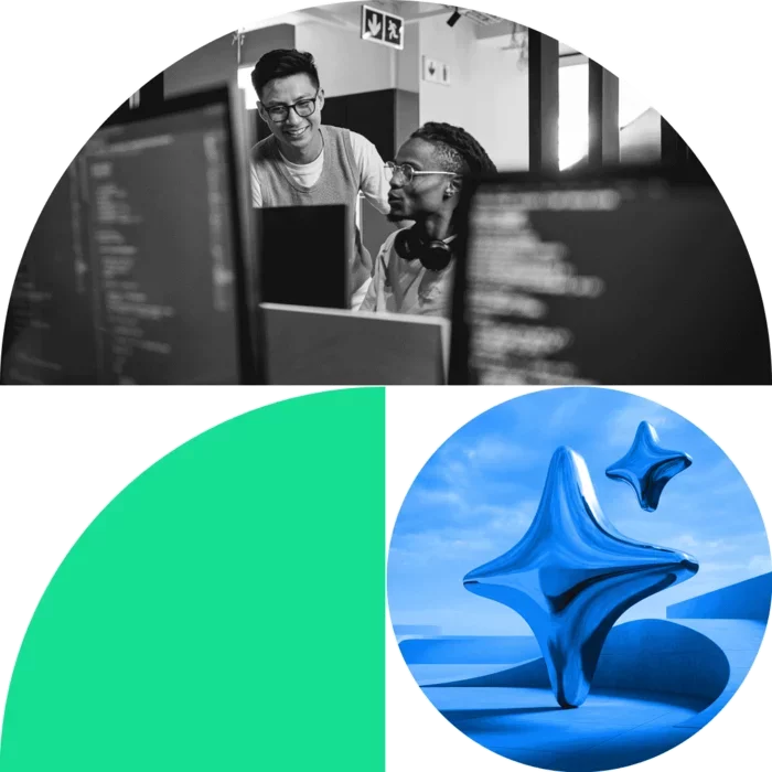 Enterprise data security posture management featuring security professionals and AI-driven data protection technology for cloud data governance.