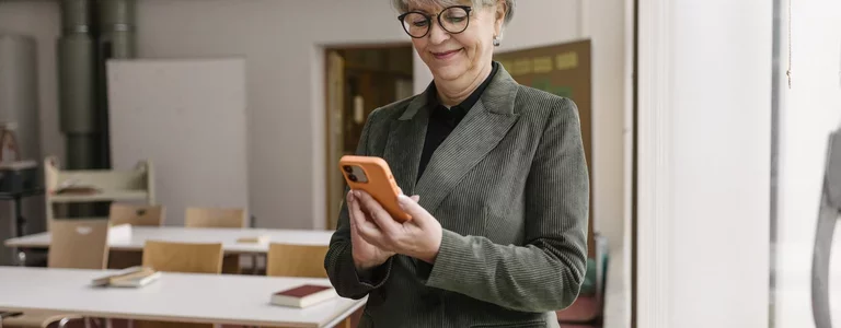 woman using a smartphone indoors