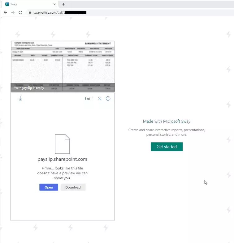 Malware execution method using Sway as a delivery platform