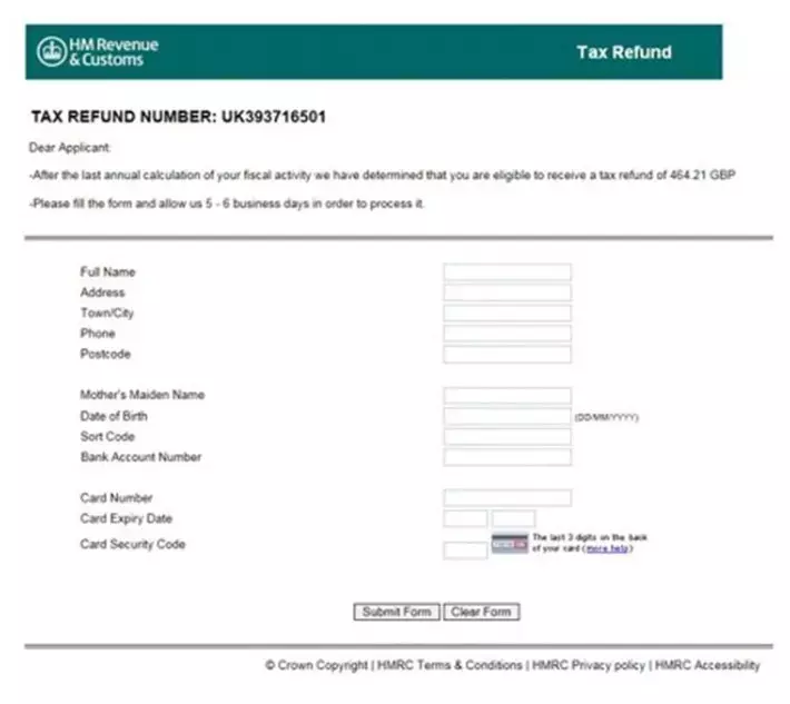 Fraudulent data entry forms
