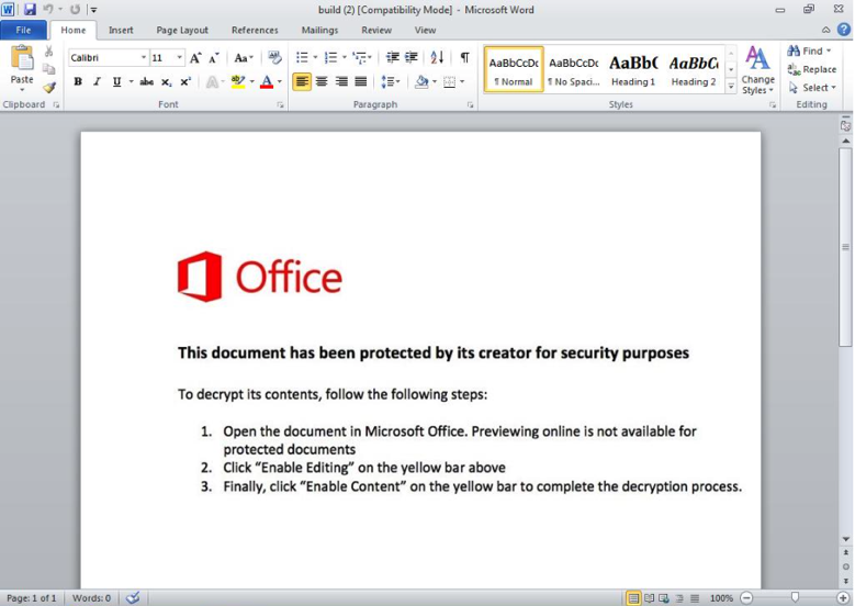 Lure document attached to fake Australian Tax Office emails