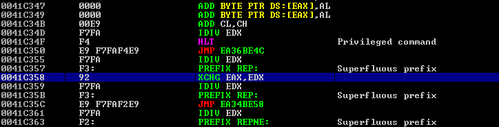 Viewing contents of analyzed sample in debugger