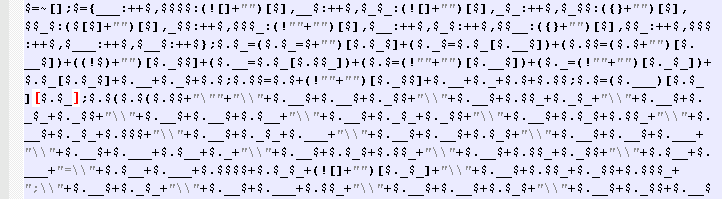 Example of JJencoded JavaScript